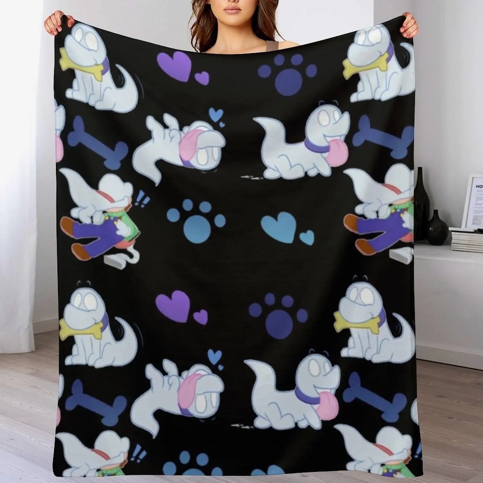 

Polterpup Pattern Throw Blanket Sofa Quilt Plush Luxury Thicken halloween Blankets