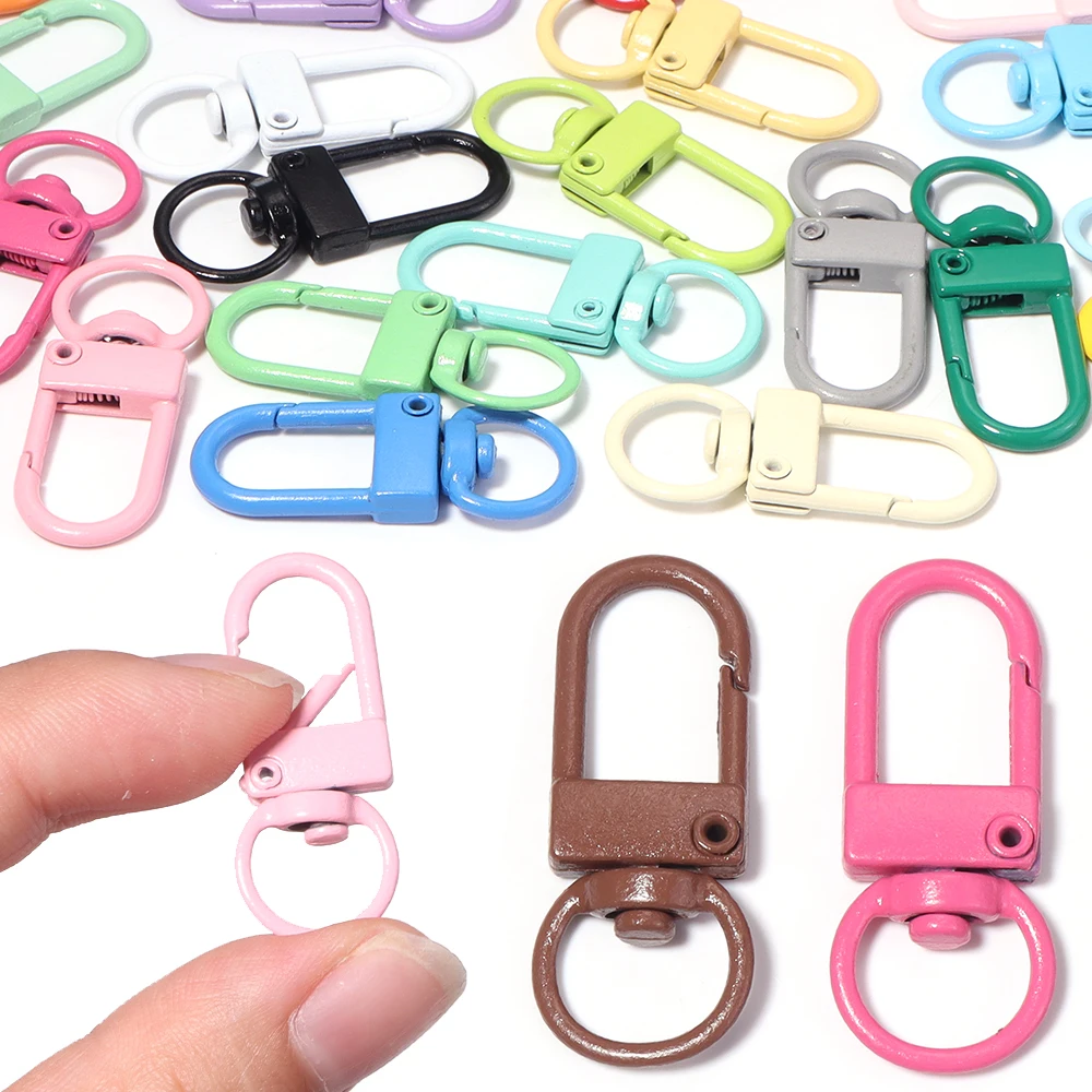 10 Stück/Set Bunte Karabinerhaken aus Legierung, Drehbare Schlüsselanhänger-Haken für DIY-Handtaschen, Gürtel, Hundegurte, Schlüsselanhänger-Zubehör – Detail 3