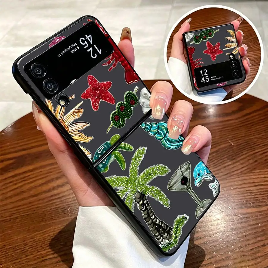Ocean Element Back Phone Cover Funda Case for Samsung Galaxy Z Flip 8 Flip5 Flip7 FE Flip4 Z Fold 8 7 6 5 4 3 Flip6 Z Flip 7 6 5