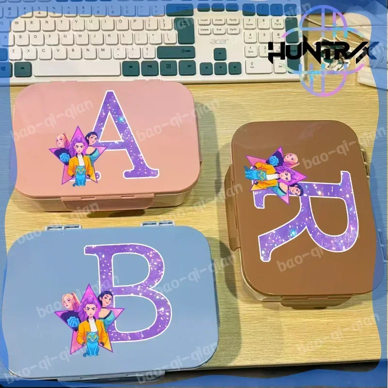 Kpop Demon Hunters K-pop Food Containers School Picnic Separate Lunchbox Letter A-Z for Lumi Mila Zoi Hunter Flip Lunch Box Gift - view 2