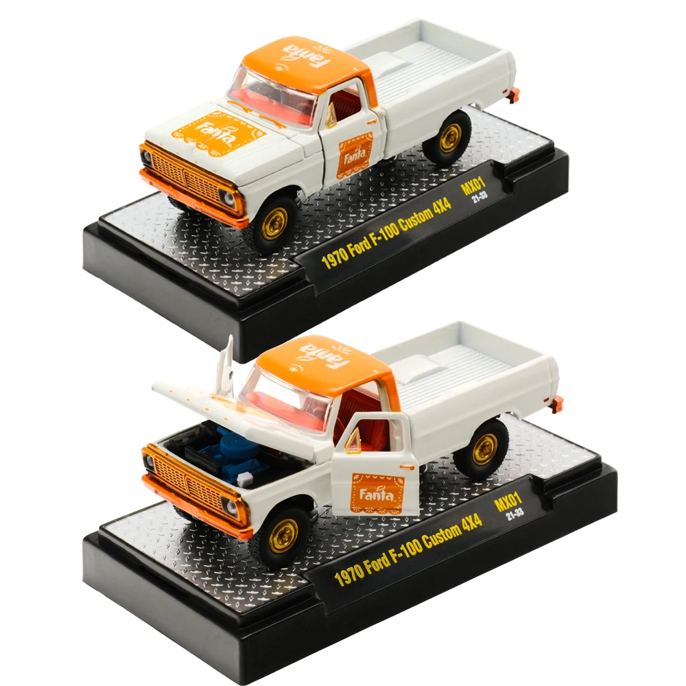 Máquina M2 Bburago 1/64, modelos de coche de aleación 1:64, Chevrolet Cheyenne 10, Ford Pickup, vehículos fundidos a presión, colección para regalos para niños