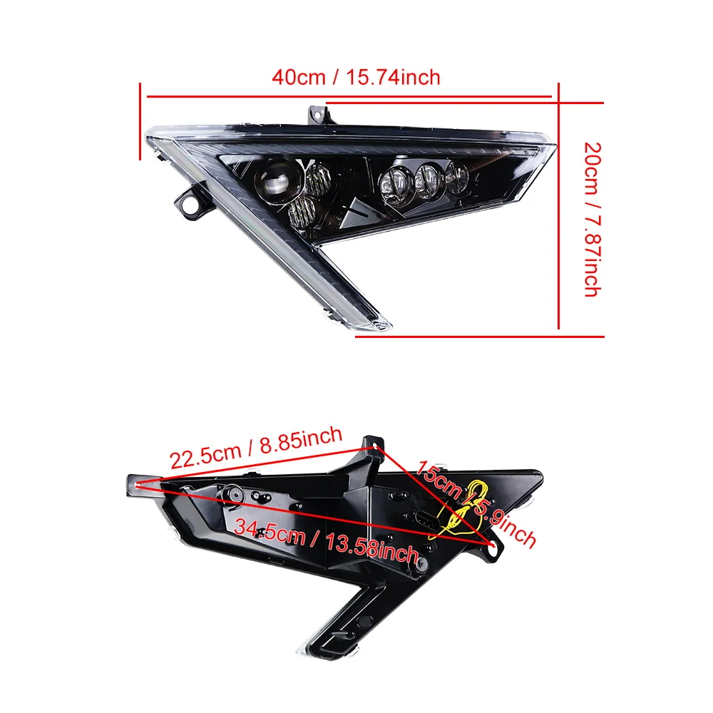 For 2020-2021 Polaris RZR PRO XP 4 LED Headlight White DRL Amber Turn Signal Projector Headlamp