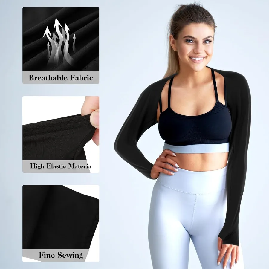 2 Pack Cooling Arm Sleeves for Women with Finger Hole for Sun Protection During Outdoor Activities like Golfing Lightweight UV