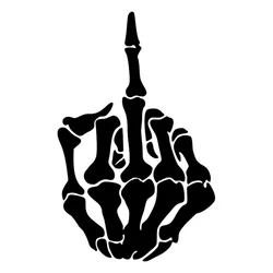 Skull Skeleton Bone Middle Finger Flipping Off Vinyl Decal Car Sticker Waterproof Auto Decors for Bumper Rear Window