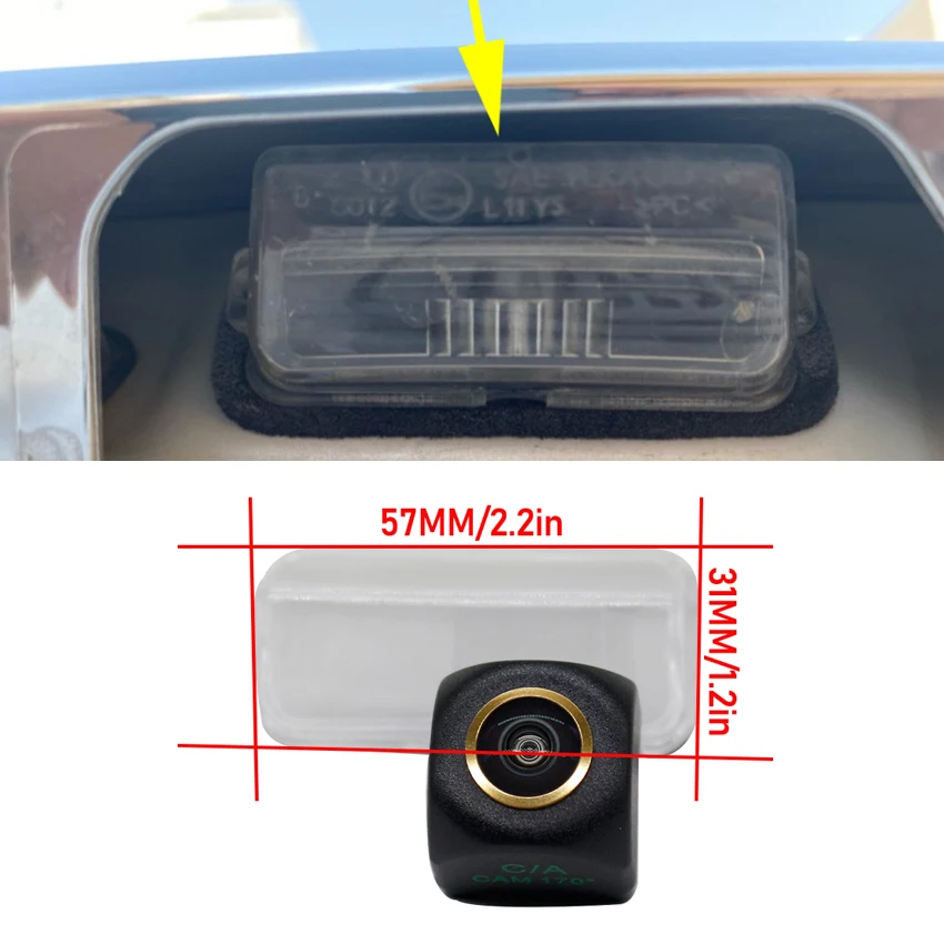 Car Rear View Camera Golden Lens For Toyota Proace Verso 2016 2017 2018 2019 2020 CCD Night Vision Reverse Backup Parking Camera