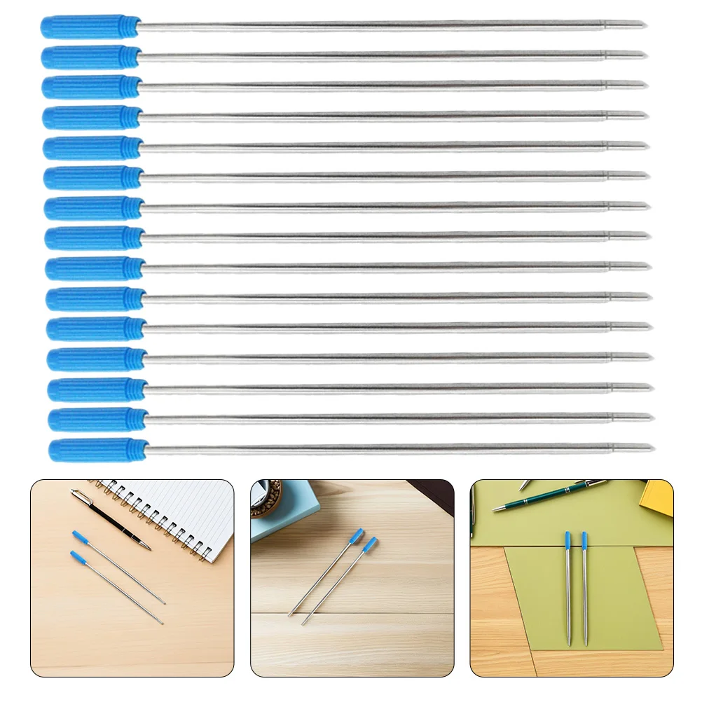 

20 Pcs Metal Ballpoint Pen Refill Refills Black Ink Cross Pens Universal Fine Writing