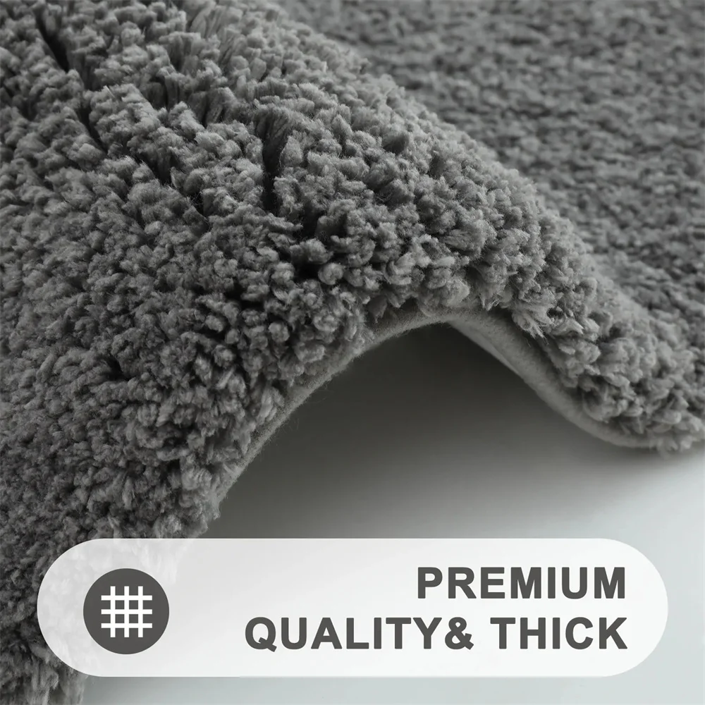 Homaxy Soft Bathroom Rug Plush Super Absorbent Bath Mat Shower Mat Floor Protector Decor Non-Slip Rug Living Room Bedroom Carpet