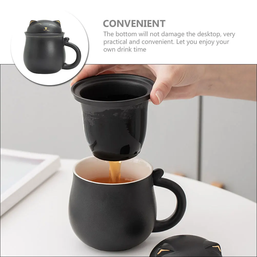 

Ceramic Tea Separation Cup Cartoon Style Large Capacity Office Mug Infuser Tea Drinking Water Cup Ceramic Coffee Mug