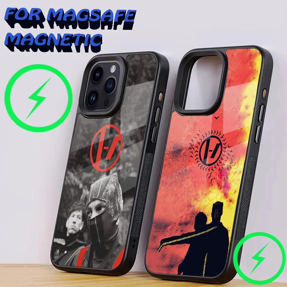 T-Twenty One P-Pilots Phone Case For iPhone 15,14,13,12,11,Plus,Pro,Max Mini Magsafe Magnetic Wireless Charging