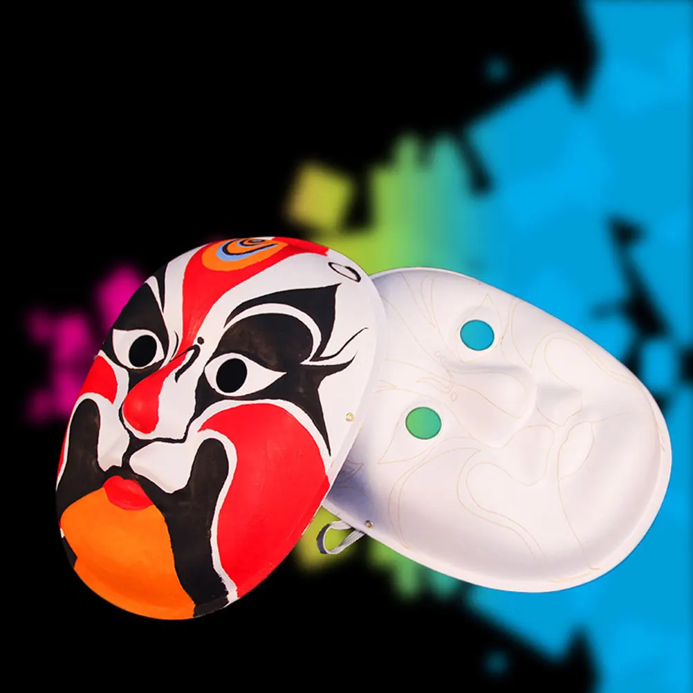 

2 Pcs Blank White Mask Costume Unpainted Face Craft Masquerade Masks Child Ordinary