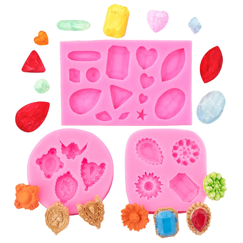 

Gemstone Silicone Mold Sugarcraft Fondant Chocolate Candy Resin Mold Cupcake Topper Cookie Baking Cake Decorating Tools