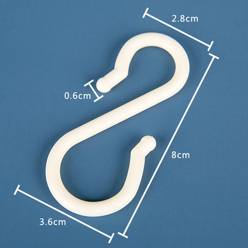 8PCS S-shaped Door Behind Hook Multi-purpose Kitchen Hooks Wardrobe Clothes Cross Bar Universal Portable Bathroom Plastic Hook