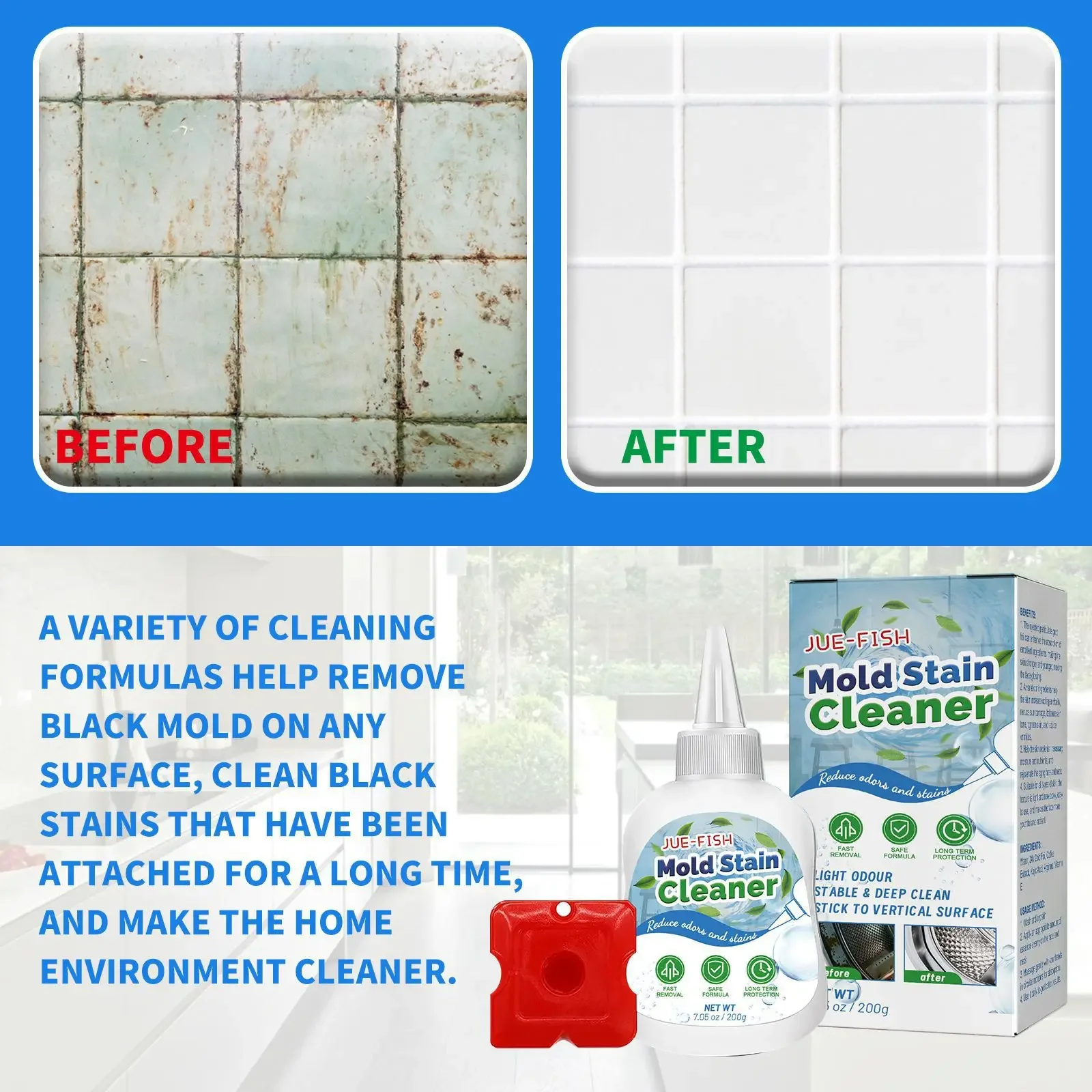 Mildew Remover Cleaner Mold Stain Remover Tile Gap Cleaner Multifunctional Anti Mold Agent Washing Machine Bathroom Mildew Gel