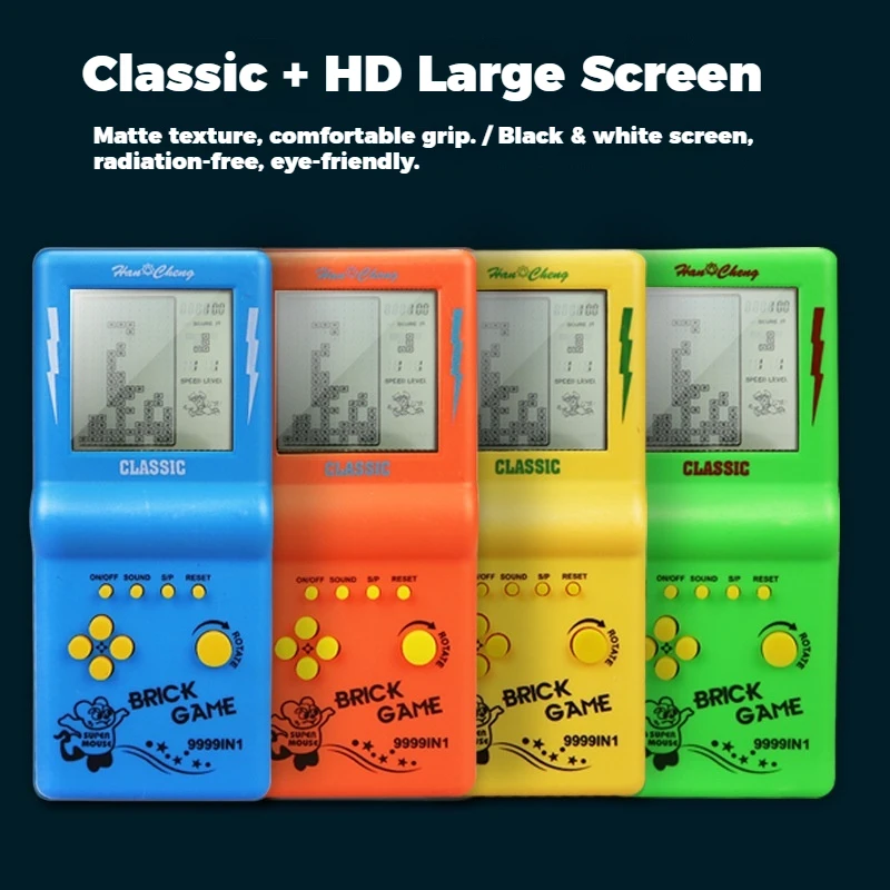 Retro Classic 80s 90s Big Screen Handheld Game Console for Kids Portable Electronic Toy with Built-in Games
