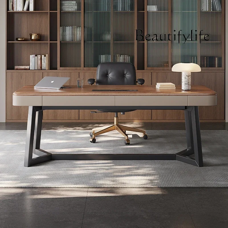 

household simple desk Italian antique solid wood writing table طاولة قيمنق