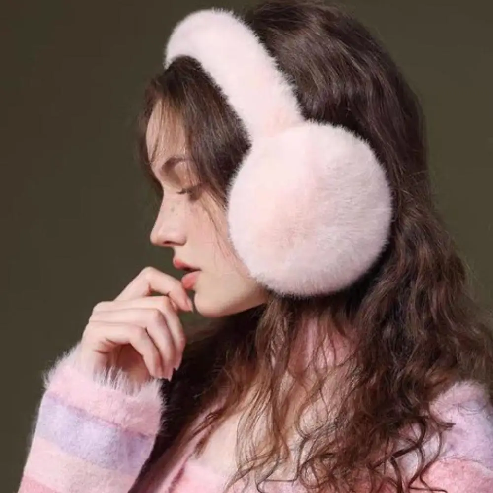 1PC Solid Color Soft Plush Ear Warmer Winter Warm Earmuffs Fashion Ear Cover Outdoor Cold Protection Ear-Muffs Folding Earflap