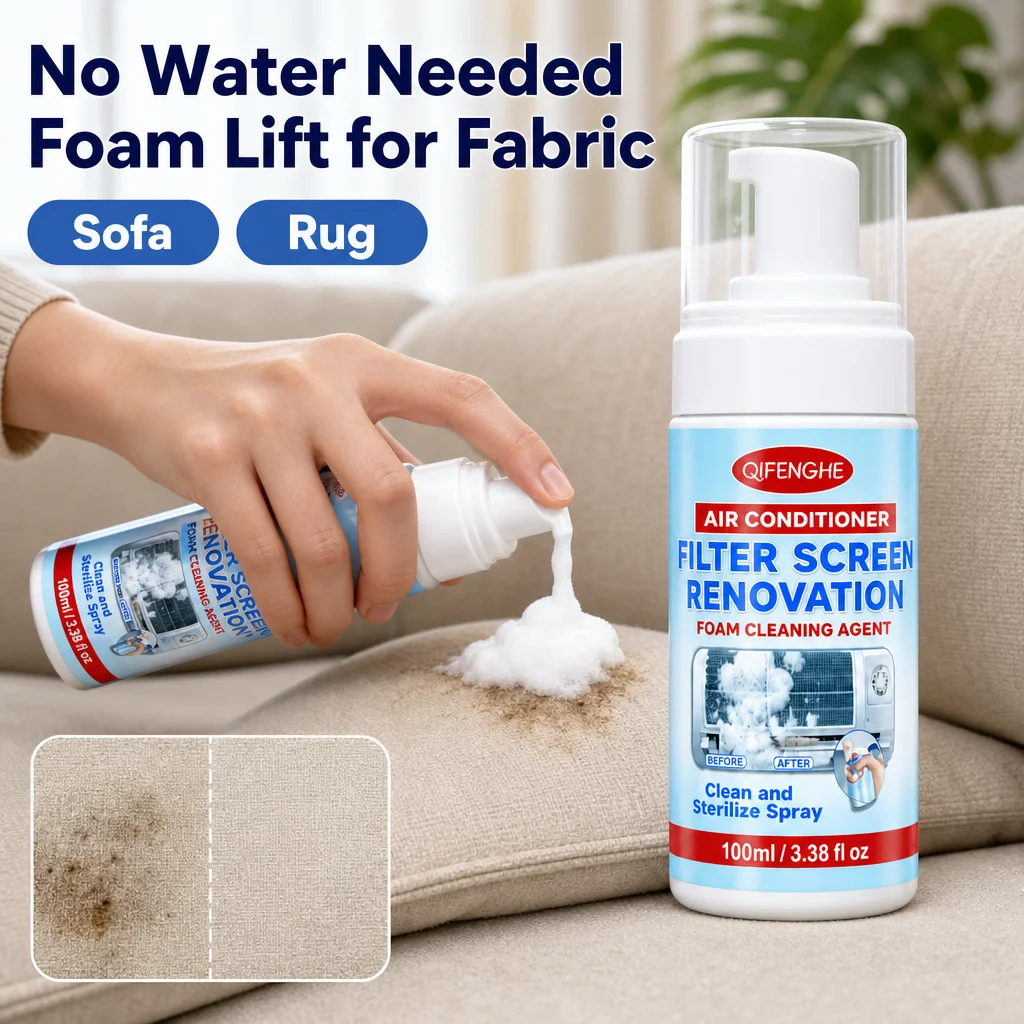 Water‑Free Fabric Foam Cleaner Remove Stains Dirt Spot Cleaning for Sofa Carpet Rug No‑Rinse Surface Cleaning