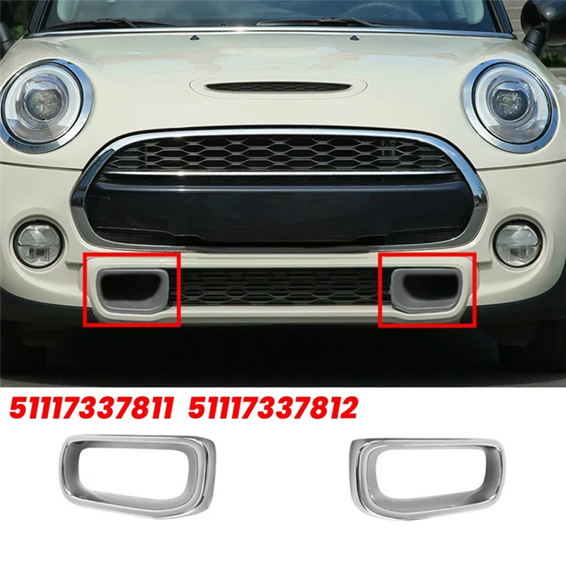 AASS-1Pair Front Air Duct Trim 51117337809 51117337810 For BMW MINI Cooper S F55/F56/F57 2014-2021 Air Intake Chrome Cover