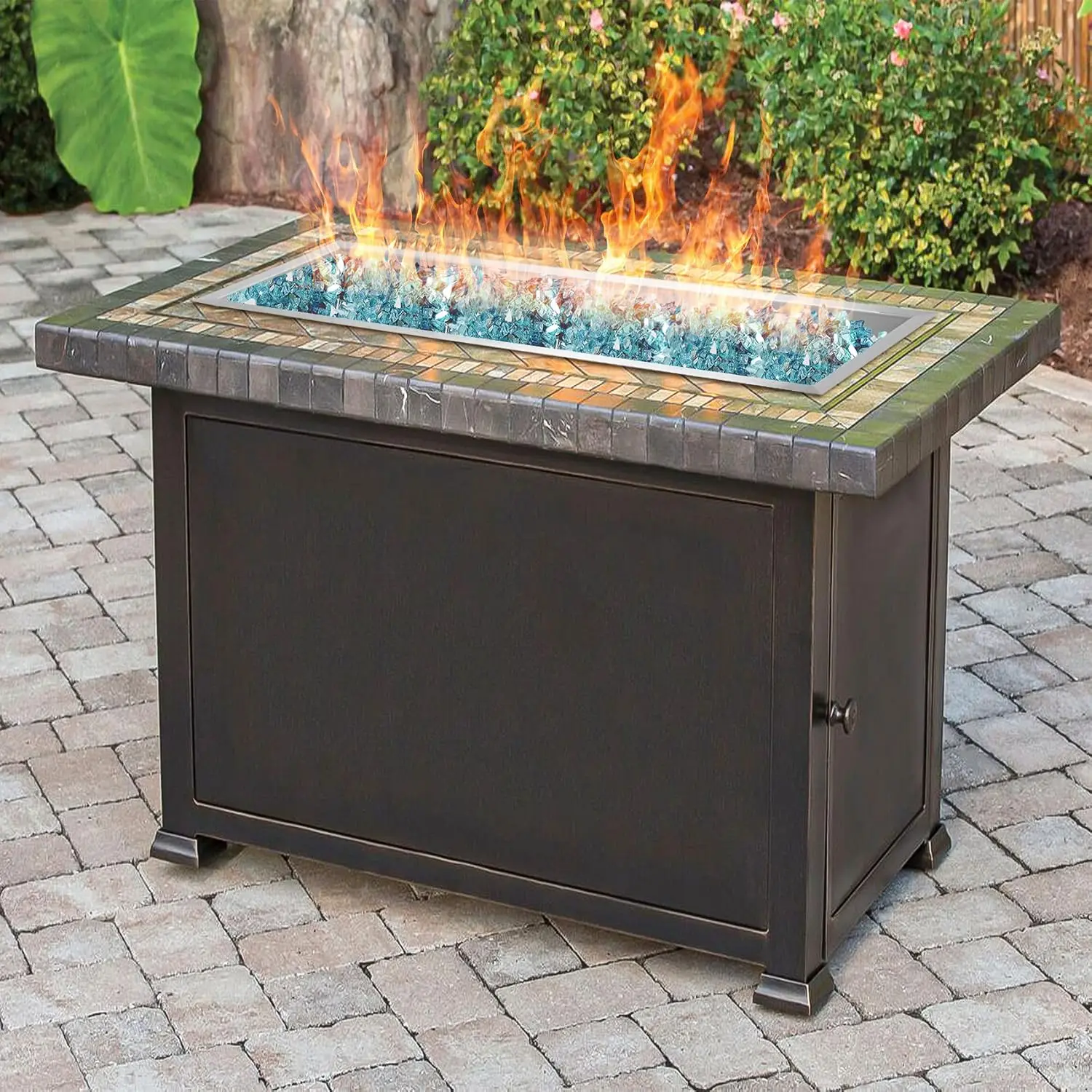 Outdoor DIY Fire Table Gas Fire Pit Insert, Rectangle, 304 Stainless Steel, Max 185,000 BTU view 5