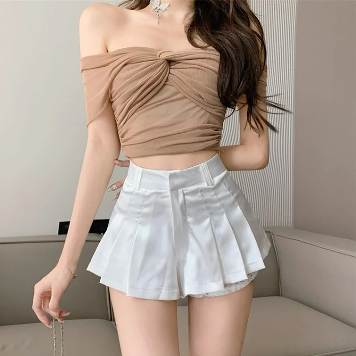 ارتفاع الخصر ort الدانتيل هيم السراويل النسائية الصيف جديد Sle رقيقة تصميم الإحساس سراويل تقليدية بنطال ذو قصة أرجل واسعة تنوعا التخسيس