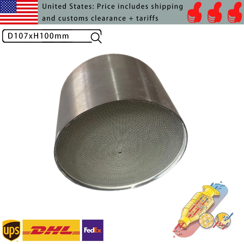 107x100m Euro6 Cat Core Metal Substrate 300/400/500 CPSI Options forGasoline Engine Exhaust Replacement