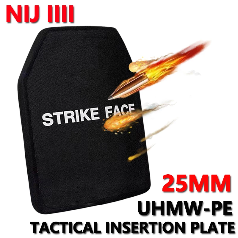 High Quality ISO Certified 10x12 Inch 25mm Pure PE Bulletproof Plate Independent Protection Armor Level 4