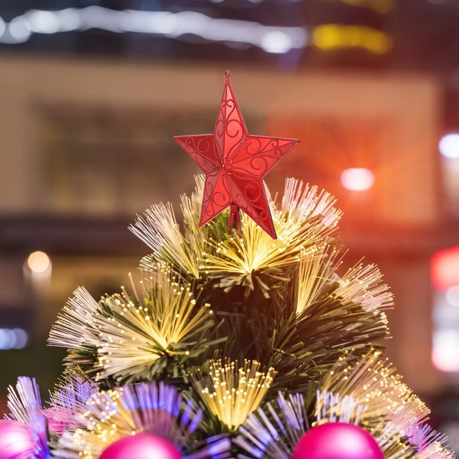 

1Pcs Christmas Tree Star 3D Pentagram Topper Xmas Decoration Holiday Party Decor Christmas Tree Star Treetop 3D Pentagram