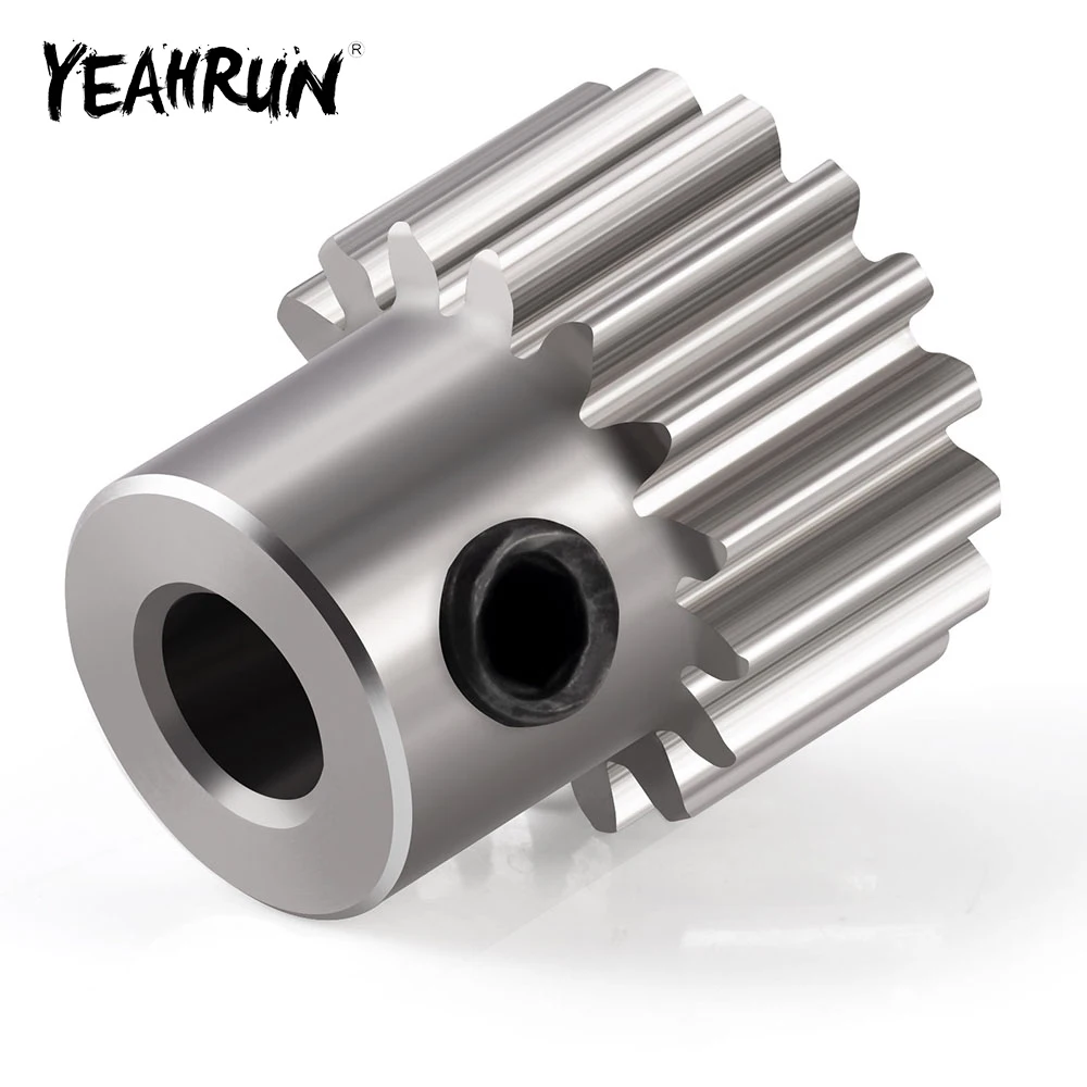 

YEAHRUN Stainless Steel 48P 0.5M 3.17mm 16T Pinion Motor Gear for Axial SCX10 1/10 RC Model Car Parts