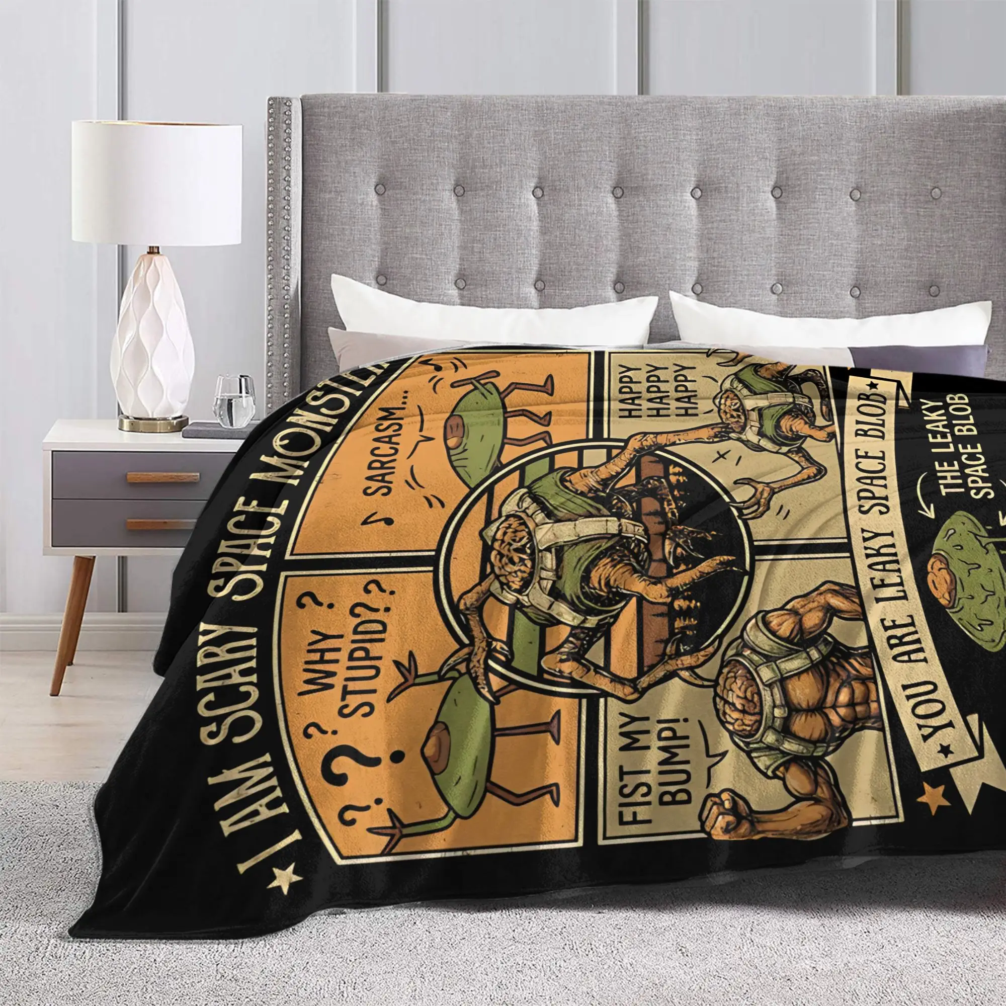 Rockys Project Hail Mary Fists My Bump Aliens Comic Blanket Fleece Air Conditioning Throw Blanket for Sofa Bedroom Bedspread