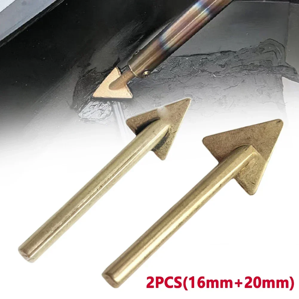 Cabeça de ferro de solda triangular de cobre, 2 peças 16/20mm cabeça de alisamento de cobre ponta de substituição para kit de soldagem de plástico de 60 watts