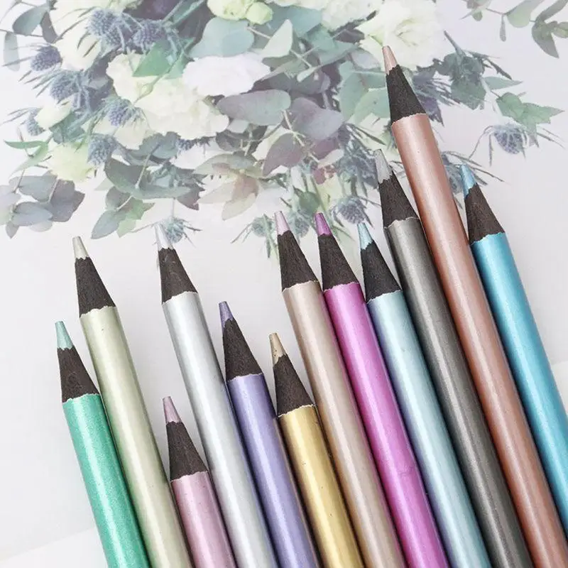 203b 12pcs lápices portátiles juego 12 colores para colorear set sin duplicado