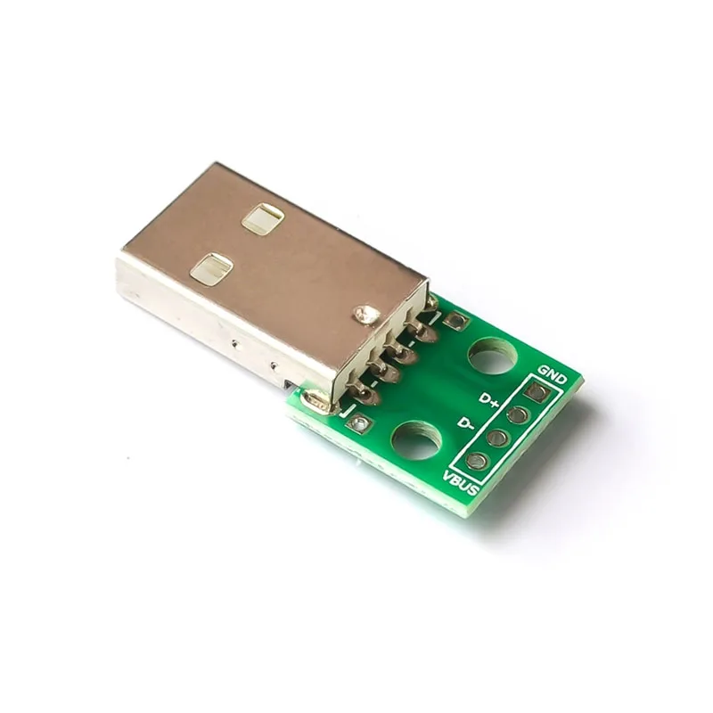 10/20/50pcs USB-A Male to 4-Pin 2.54mm DIP Plug Adapter - Pre-Wired for Smartphone Charging & Data Transfer