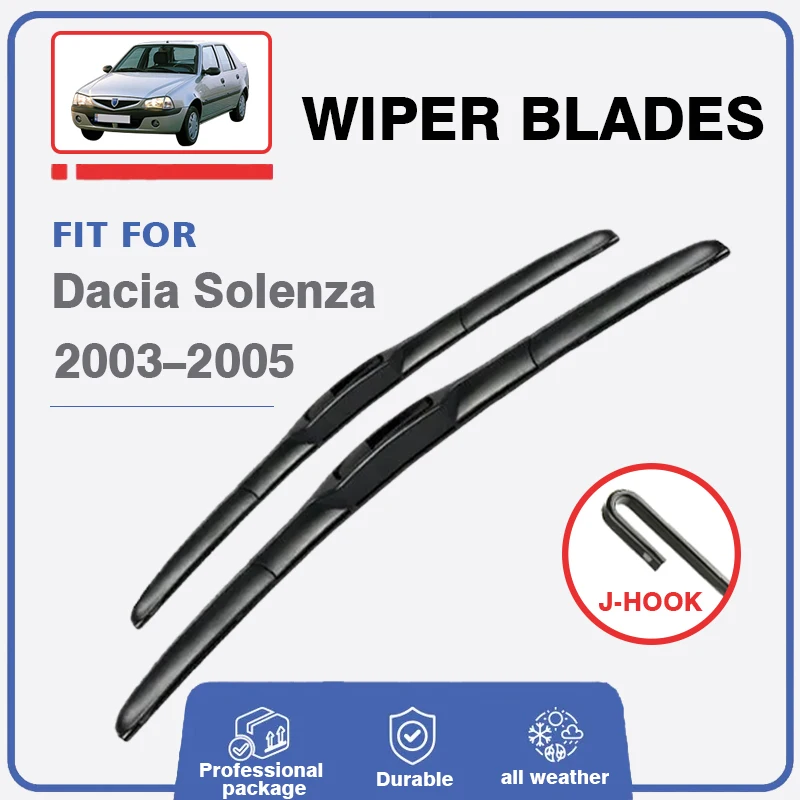 

Front Wiper Blades For Dacia Solenza 2003 2004 2005 Cutter Car Accessories Windshield Windscreen Window J Hook Brushes Rubber