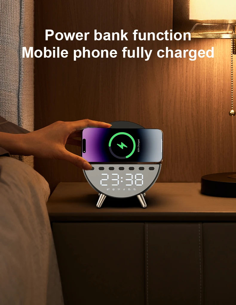 XDOBO Clock Bluetooth Speaker Wireless Portable Bass 1200mAh BT TF Play For Home Party With Smartphone Holder