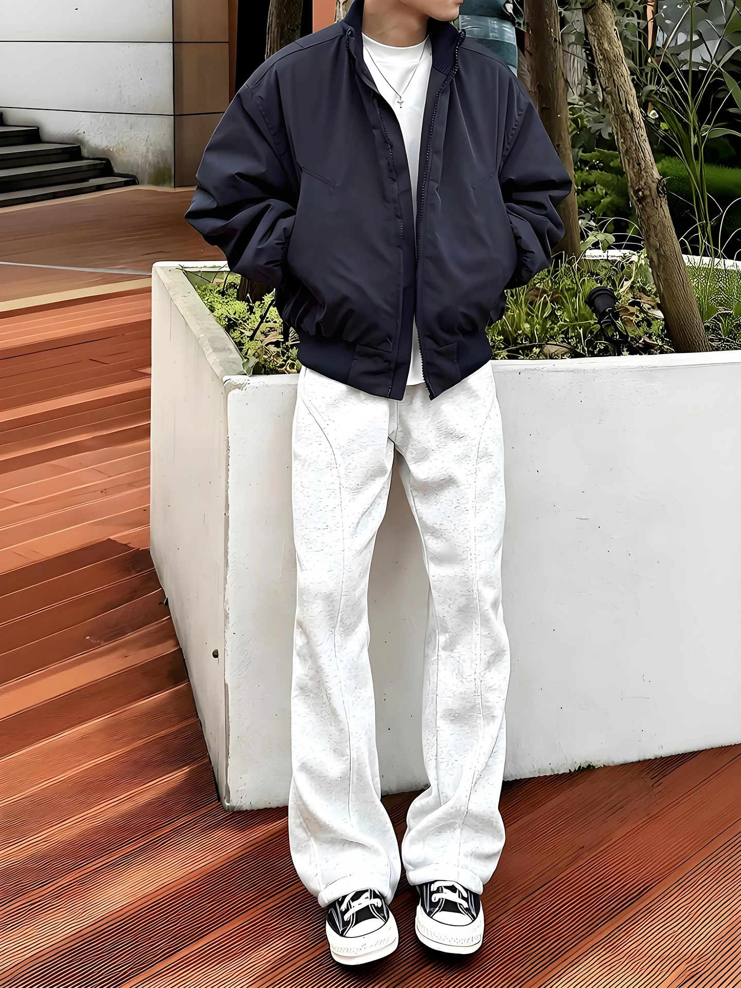 

Мужские повседневные брюки American Sle Slant Cut Wide Leg, свободные прямые спортивные брюки для весны и лета