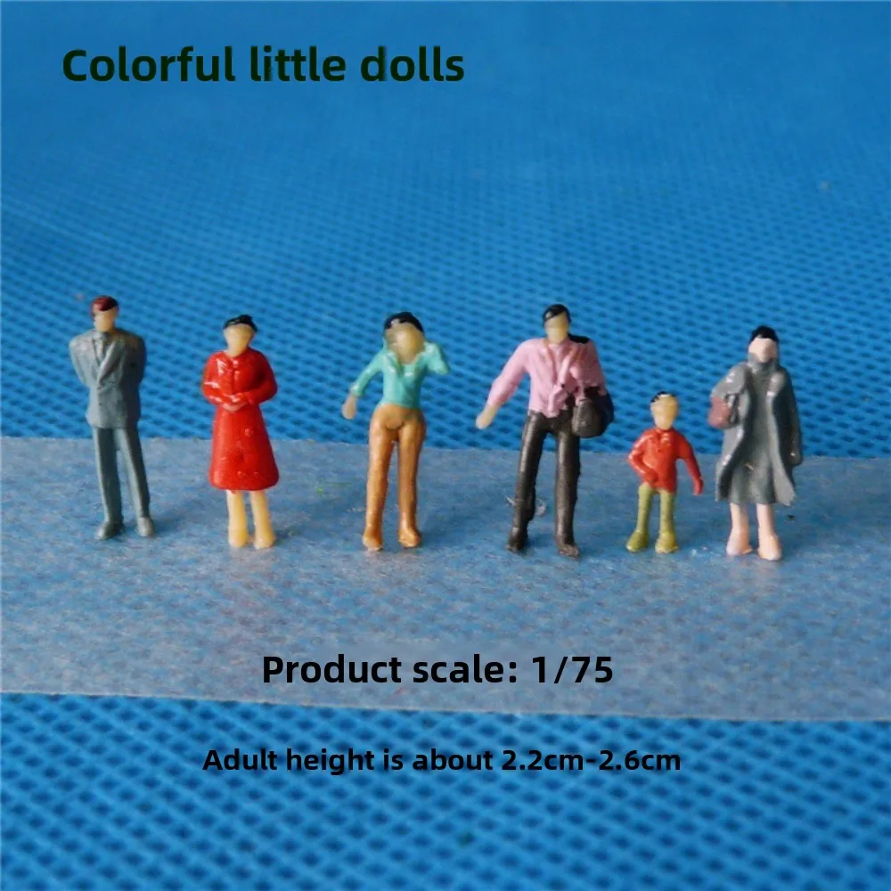 100pcs New 1:200/1:100/1:150/1:75/1:50 Scale Model Building People Figures Mixed Color Colorful Standing People Assorted Poses