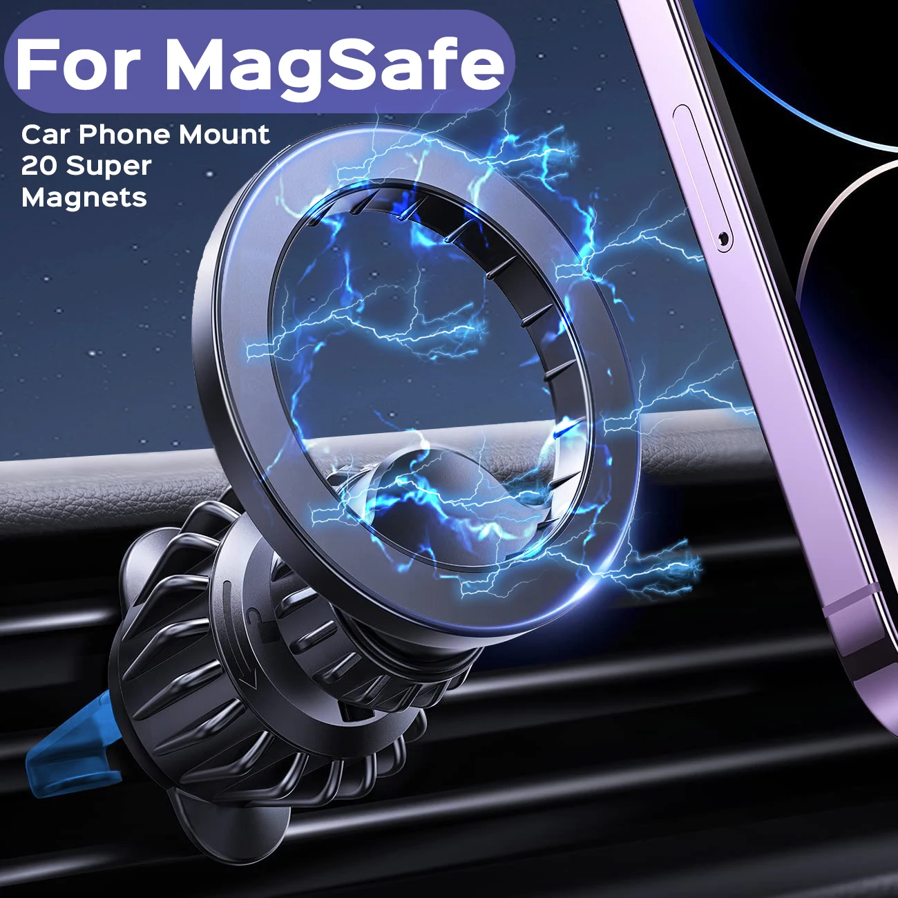 for MagSafe Car Mount - [20 Super Magnets] Magnetic Car Phone Mount, Air Vent Phone Holder Car, fit iPhone 17 16 15 Pro Max