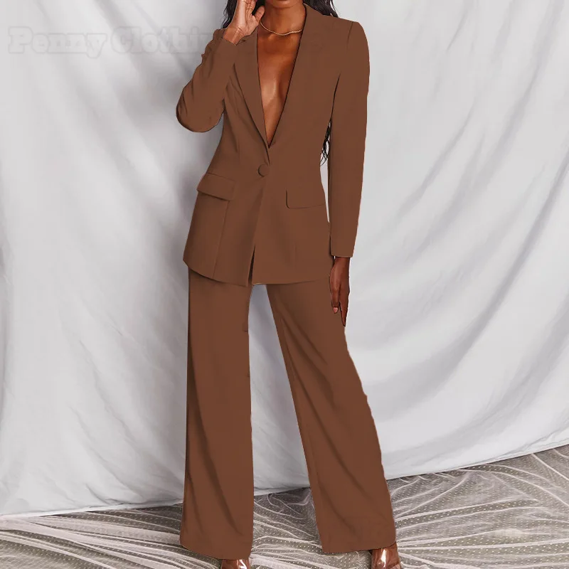 2025 New European And American Fashion Professional Women's Long-Sleeved Trousers Business Suit Suit