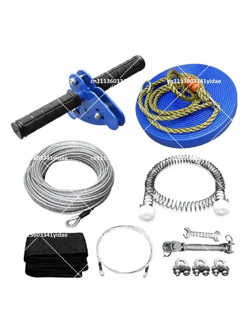 Outdoor Zip Line Kit 40m for Backyard Play Heavy Duty Cable with Safety Harness