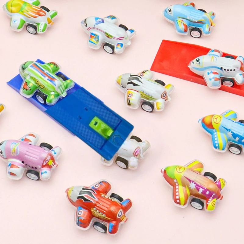 Cartoon-Flugzeug-Spielzeug für Kinder mit Rückkehrfunktion und Launcher, niedliches Flugzeugmodell, Spielzeit-Spaß für Kinder