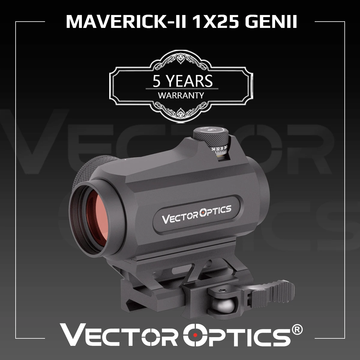 Vector Optics Maverick-II 1x25 GenII Red Dot Sight With Motion Sensor Feature For AR15 AK .223 .308 12GA Tactics Hunting