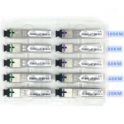 SC SFP Fiber optic module 1.25G SC 20/40/60/80/100KM 1310/1490/1550nm Single Fiber SFP Optical Module Compatible code  ONU OLT