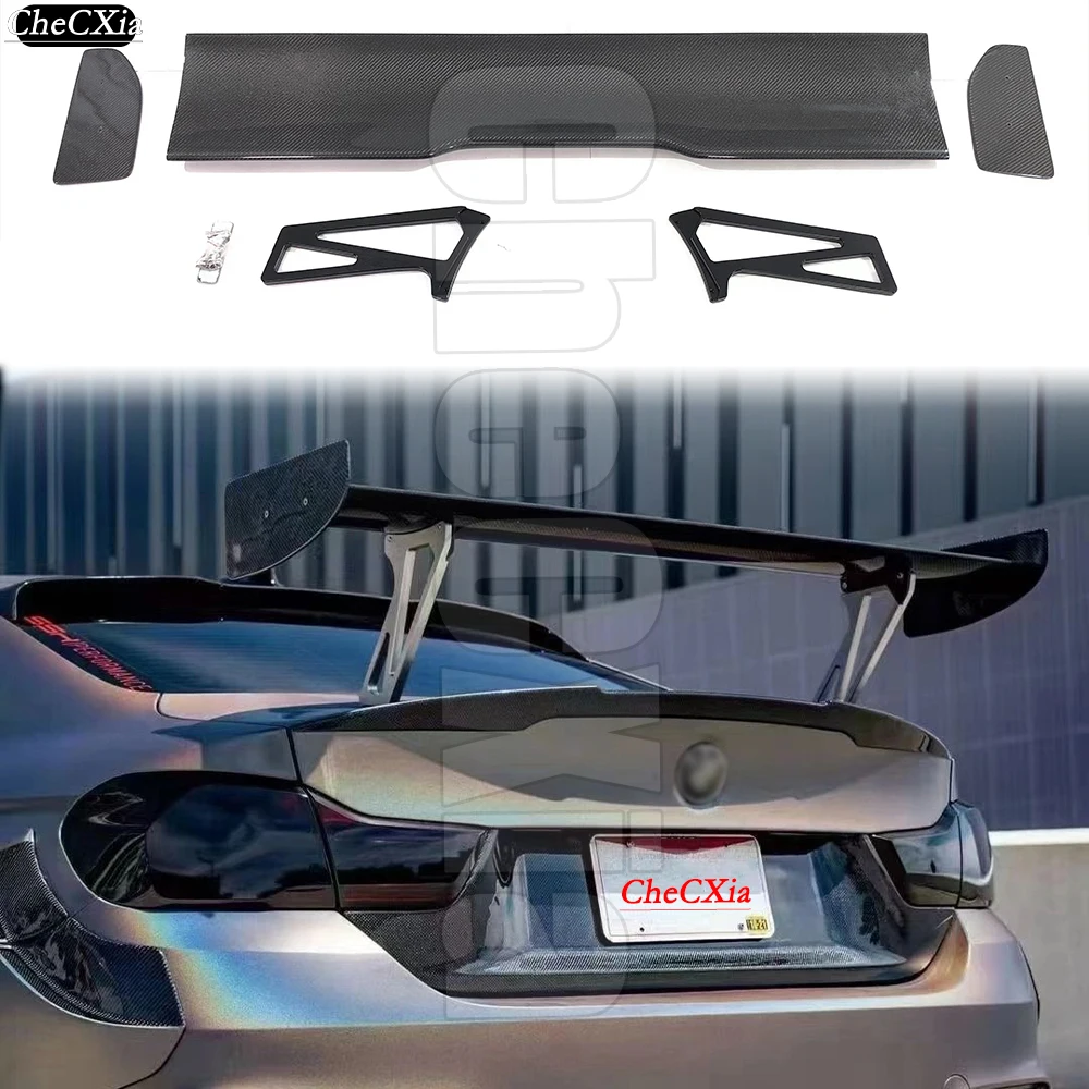 For Bmw M2 M3 M4 Universal Gts Spoiler Rkp Style Real Carbon Fiber Rear Tail Wing Trunk Lip Car Products Exterior Parts