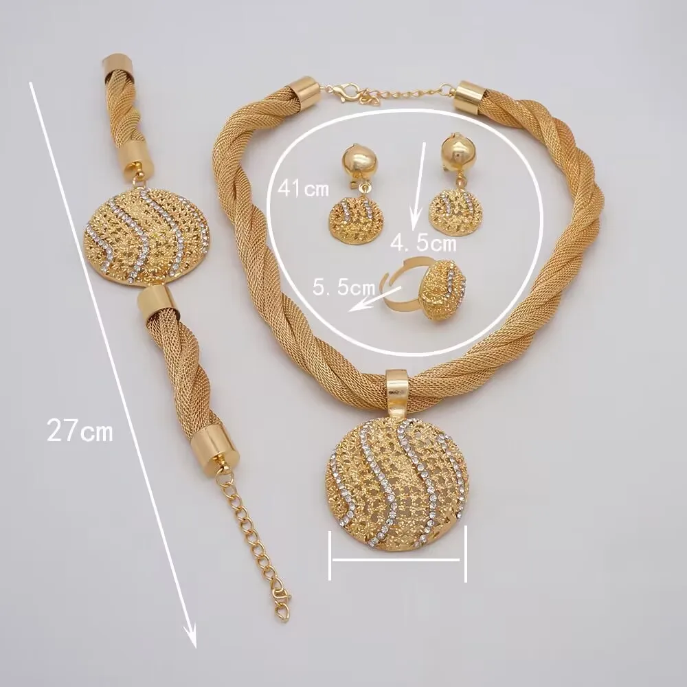 2024 New Bridal Necklace Set Alloy Long Pendant Necklace Four Piece CHD20780