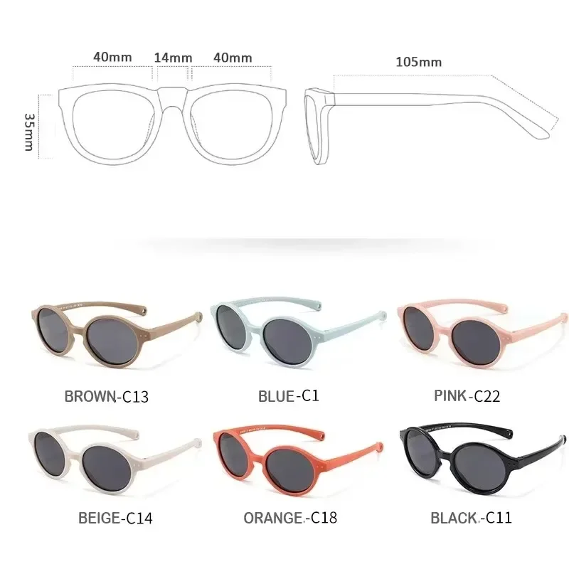 Lunettes de soleil polarisées pour bébé avec sangle, Protection UV400, lunettes de soleil pour nourrissons et tout-petits de 0 à 24 mois