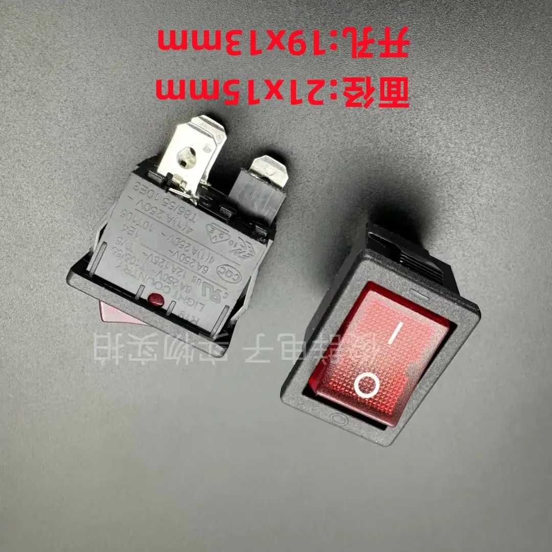 10pcsa/Taiwan R19 Rocker Switch with Lamp Rocker 3 Pin 2 Gear 6A Power Button