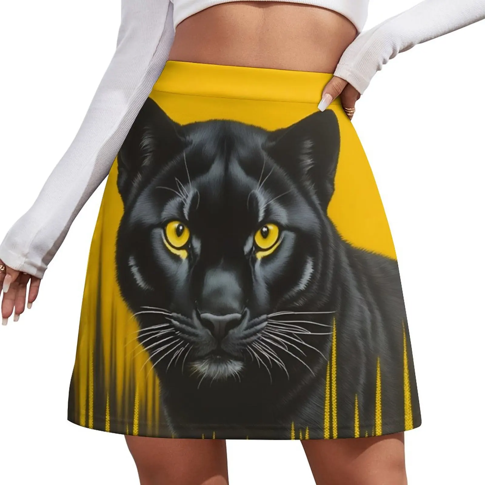 

Black jaguar in a yellow forest Mini Skirt new in external clothes japanese fashion Evening dresses rave outfits for women