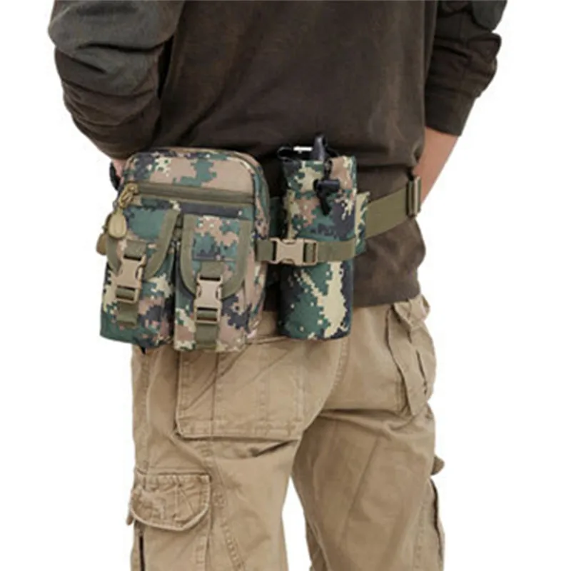 Riñonera táctica militar para hombre, bolsa deportiva de nailon, resistente al agua, para senderismo, Camping al aire libre