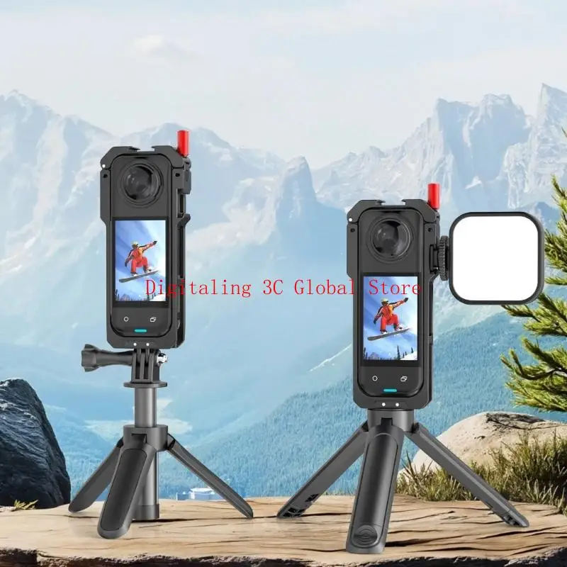 Kamera Cage Protective Bracket Shell untuk 360 Kamera Double Cold Shoe Mounts