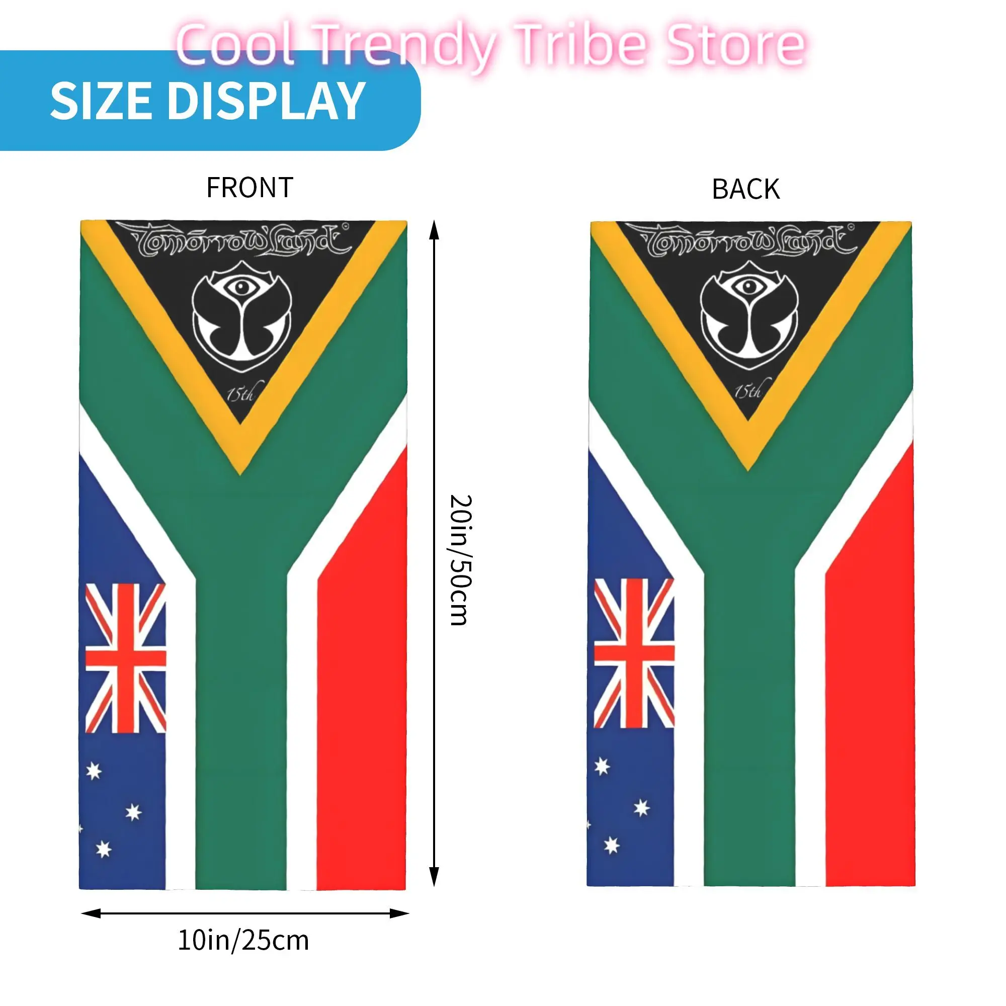 Tomorrowland Country Flag Bandana Neck Gaiter for Running Mn Wrap Scarf Belgian Electronic Dance Music Balaclava Warmer